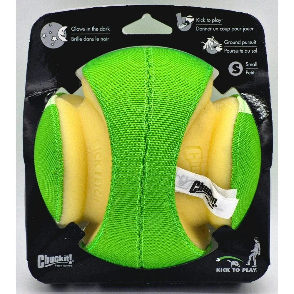 Chuckit Max Glow Kick Fetch Small 5.5” Glow in Dark Dog Toy New